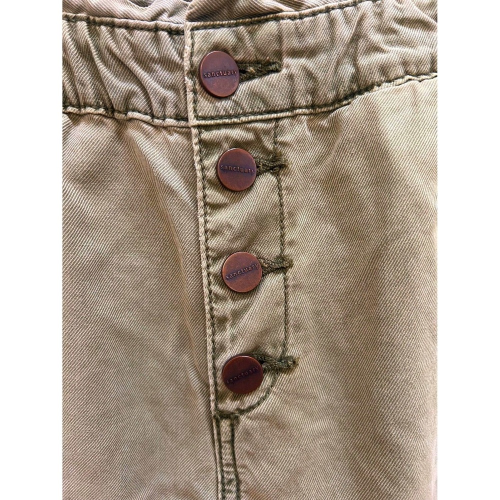 Sanctuary Standard Surplus Olive Green Paperbag Waist Button Fly Pants Size 28 - Picture 3 of 9